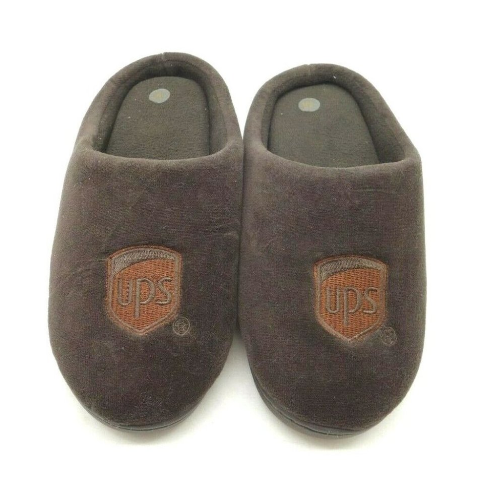 UPS Logo Brown Casual Lounge Slippers Shoes Women's Medium 7 - 8